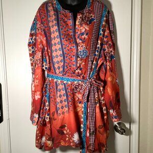 NWT Tolani Collection Long Sleeve Tunic w/Tie Belt